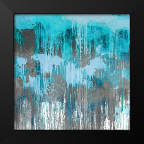 Unleashed Aqua Black Modern Wood Framed Art Print by Conley, Tom