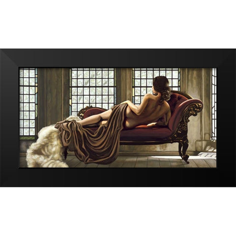 Golden Woman Black Modern Wood Framed Art Print by Page, Thomas