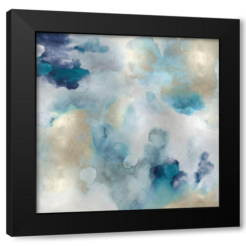Aqua Movement I Black Modern Wood Framed Art Print with Double Matting by Mitchell, Lauren