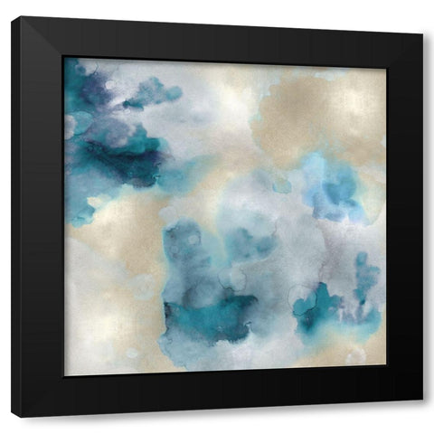 Aqua Movement IV Black Modern Wood Framed Art Print by Mitchell, Lauren