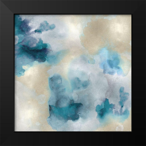 Aqua Movement IV Black Modern Wood Framed Art Print by Mitchell, Lauren
