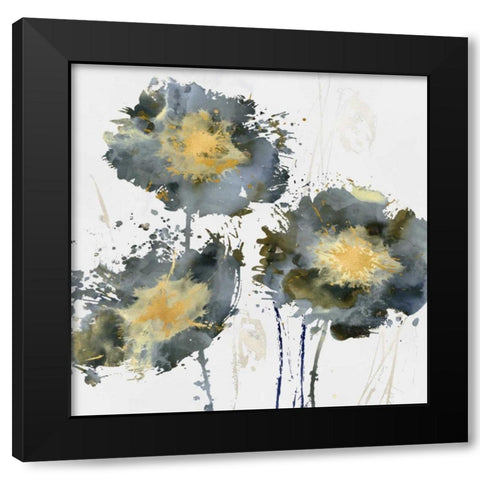 Flower Burst Trio Black Modern Wood Framed Art Print with Double Matting by Austin, Vanessa