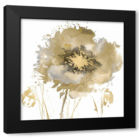 Fower Burst in Gold II Black Modern Wood Framed Art Print with Double Matting by Austin, Vanessa