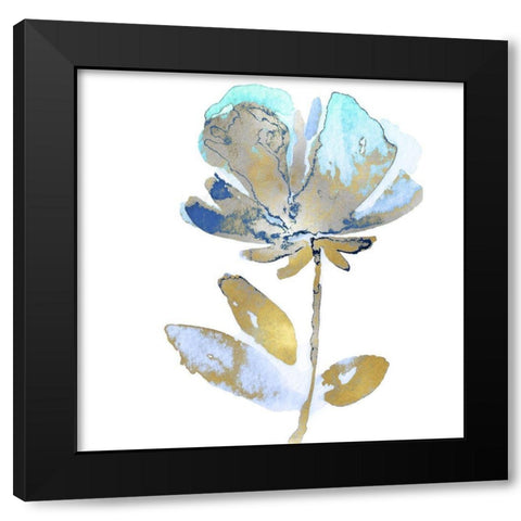 Fresh Bloom Aqua II Black Modern Wood Framed Art Print by Austin, Vanessa