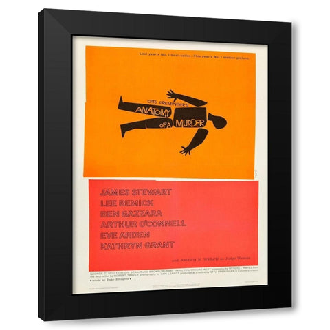 Anatomy Of A Murder Black Modern Wood Framed Art Print with Double Matting by Anonymous