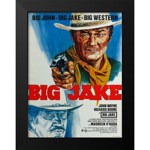 Big Jake Black Modern Wood Framed Art Print by Anonymous