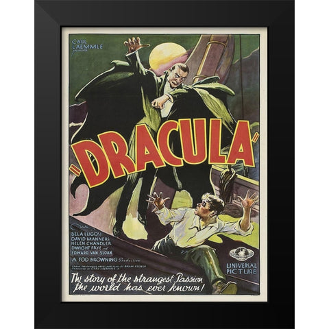 Dracula 1931 Black Modern Wood Framed Art Print by Anonymous