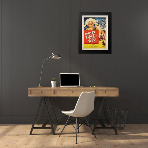 Ghost Rider Black Modern Wood Framed Art Print by Anonymous