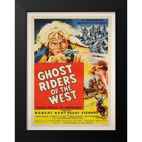 Ghost Rider Black Modern Wood Framed Art Print by Anonymous