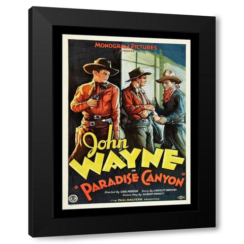 John Wayne Paradise Canyon Black Modern Wood Framed Art Print by Anonymous
