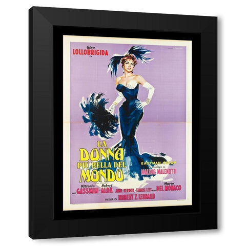 La Donna Piu Bella Del Mondo Black Modern Wood Framed Art Print with Double Matting by Anonymous
