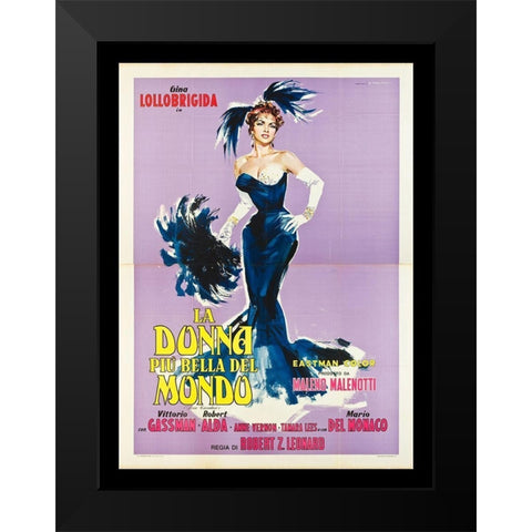 La Donna Piu Bella Del Mondo Black Modern Wood Framed Art Print by Anonymous