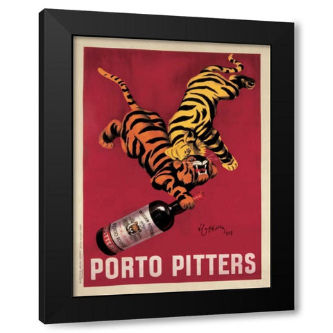 Porto Pitters Black Modern Wood Framed Art Print with Double Matting by Cappiello, Leonetto
