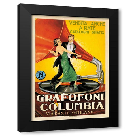 Grafofoni Columbia-1920 ca Black Modern Wood Framed Art Print by Anonymous