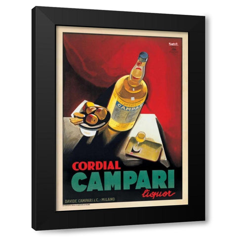 Cordial Campari Black Modern Wood Framed Art Print by Nizzoli, Marcello