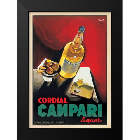 Cordial Campari Black Modern Wood Framed Art Print by Nizzoli, Marcello