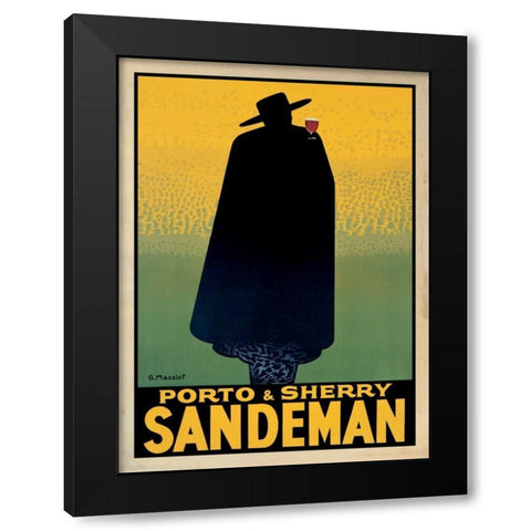 Porto and Sherry Sandeman Black Modern Wood Framed Art Print by Massiot, Georges
