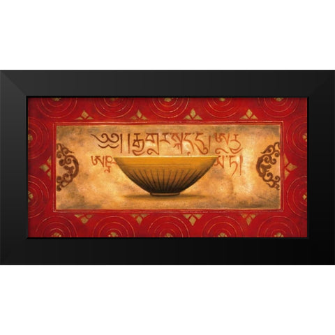 Tibetan Panel Black Modern Wood Framed Art Print by Wong-Li