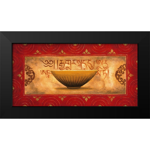 Tibetan Panel Black Modern Wood Framed Art Print by Wong-Li
