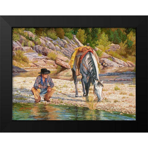Taking Ten Black Modern Wood Framed Art Print by Dudley, June