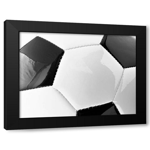 Soccerball Black Modern Wood Framed Art Print with Double Matting by Reynolds, Richard