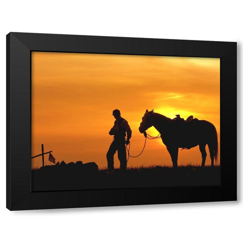 Evening Visit Black Modern Wood Framed Art Print with Double Matting by Dawson, Robert
