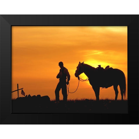 Evening Visit Black Modern Wood Framed Art Print by Dawson, Robert