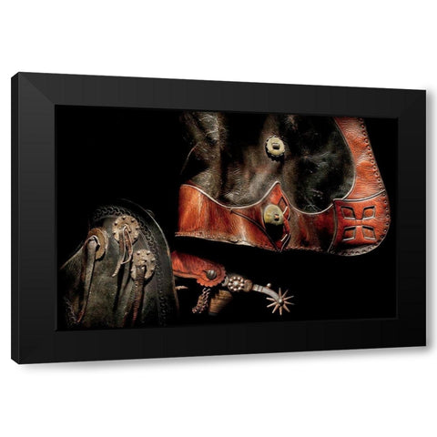 Hard Rider Black Modern Wood Framed Art Print with Double Matting by Dawson, Robert