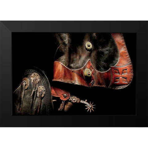 Hard Rider Black Modern Wood Framed Art Print by Dawson, Robert