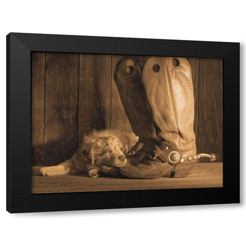 Dixie Sepia Black Modern Wood Framed Art Print with Double Matting by Dawson, Robert
