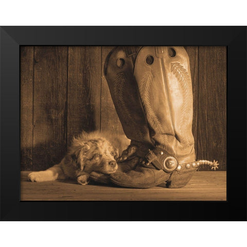 Dixie Sepia Black Modern Wood Framed Art Print by Dawson, Robert