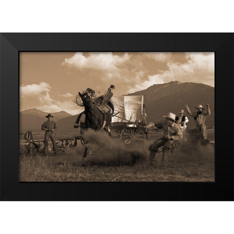 Bucking the Biscuits Black Modern Wood Framed Art Print by Dawson, Robert