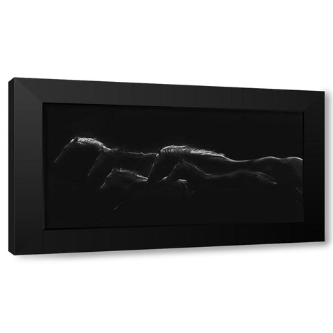 Moonlight Runners Black Modern Wood Framed Art Print with Double Matting by Dawson, Robert