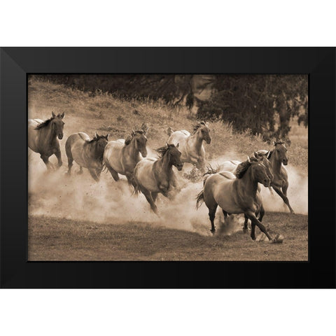 Leader of the Pack Black Modern Wood Framed Art Print by Dawson, Robert