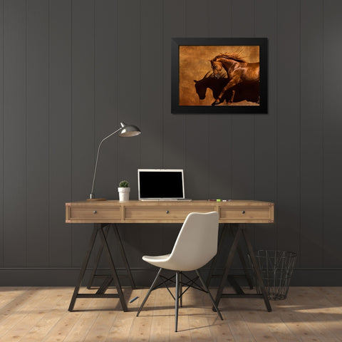 Adobe Dancer Black Modern Wood Framed Art Print by Dawson, Robert