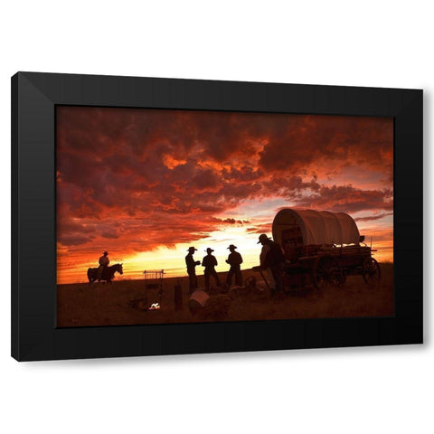 Late for Dinner Black Modern Wood Framed Art Print with Double Matting by Dawson, Robert