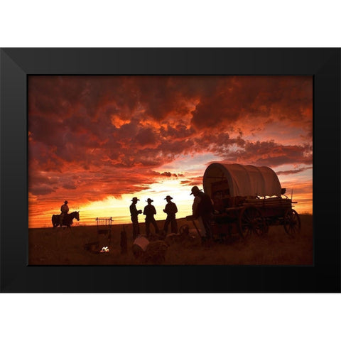 Late for Dinner Black Modern Wood Framed Art Print by Dawson, Robert