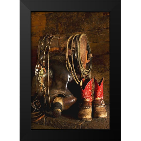 In the Barn Black Modern Wood Framed Art Print by Dawson, Robert