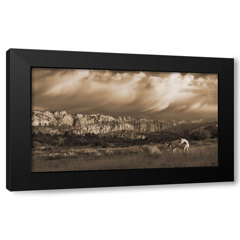 On the Utah Plains Black Modern Wood Framed Art Print by Dawson, Robert