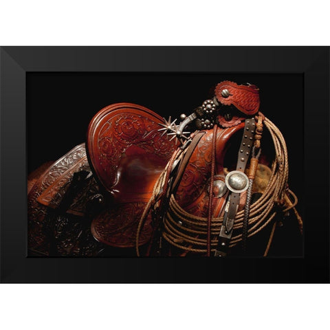 Old Macs Gear Black Modern Wood Framed Art Print by Dawson, Robert