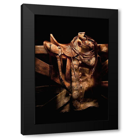 Ranch Gear Black Modern Wood Framed Art Print with Double Matting by Dawson, Robert
