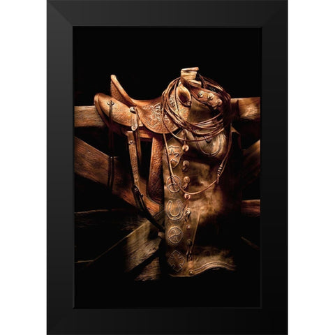 Ranch Gear Black Modern Wood Framed Art Print by Dawson, Robert