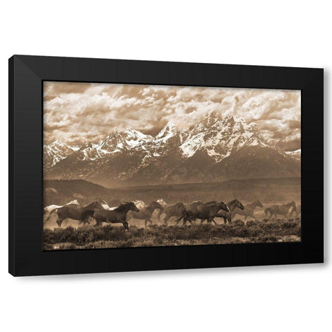 Racing the Storm I Black Modern Wood Framed Art Print with Double Matting by Dawson, Robert
