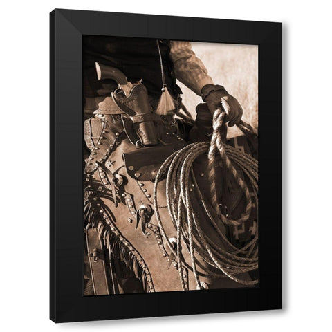 Range Rider III Black Modern Wood Framed Art Print with Double Matting by Dawson, Robert