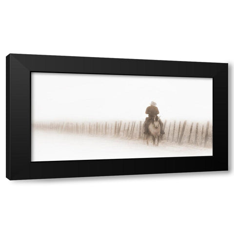 Riding Fence Black Modern Wood Framed Art Print by Dawson, Robert
