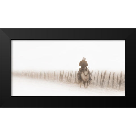 Riding Fence Black Modern Wood Framed Art Print by Dawson, Robert