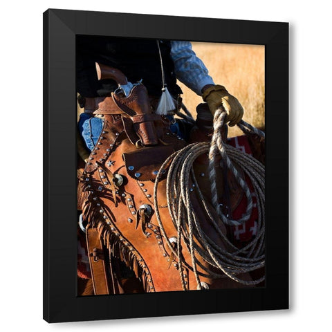 Range Rider III ~ Color Black Modern Wood Framed Art Print with Double Matting by Dawson, Robert
