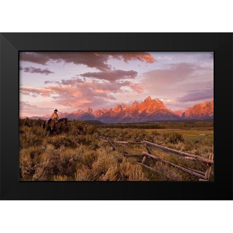 Ridin Fences 1 ~ Color Black Modern Wood Framed Art Print by Dawson, Robert