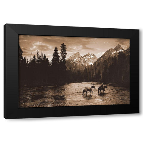 River Crossing I Black Modern Wood Framed Art Print with Double Matting by Dawson, Robert