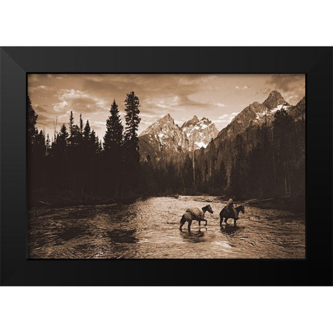 River Crossing I Black Modern Wood Framed Art Print by Dawson, Robert